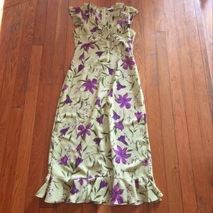90s Fairycore‎ Floral Print Sleeveless Dress. Beautiful Colors. Size Large